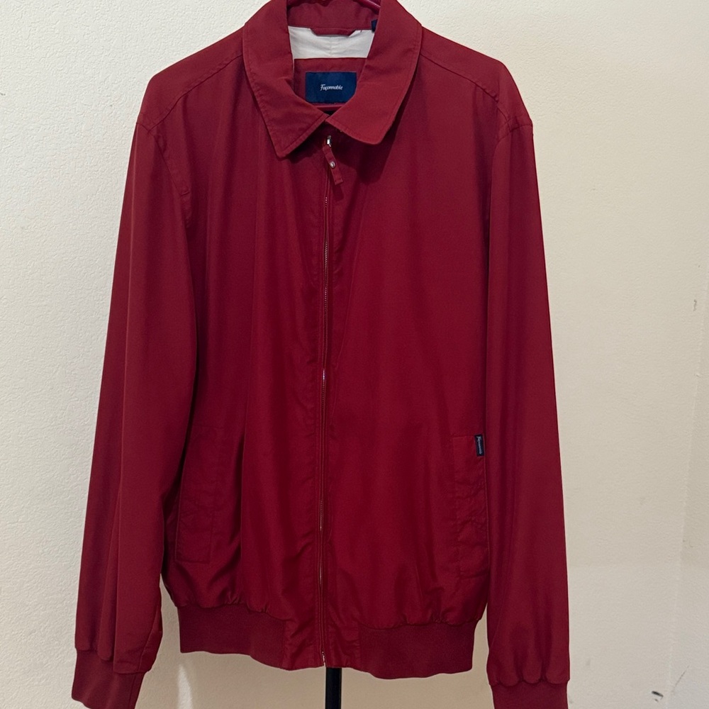 Faconnable Deep Red Windbreaker Size XLT